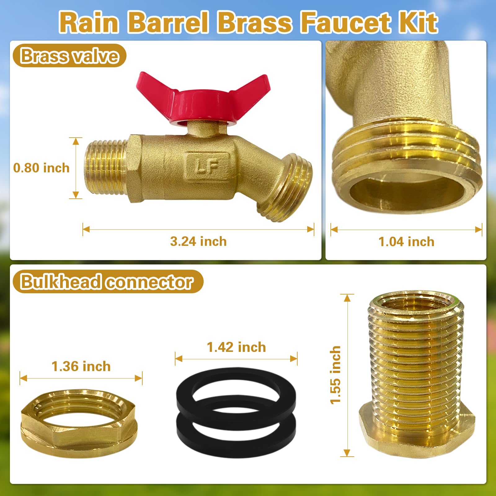 Wantmatch brass-spigot-closeup shows lead-free, durable brass and corrosion resistance.