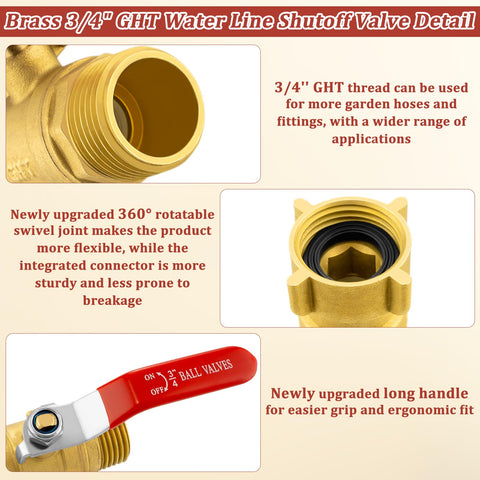 Wantmatch ergonomic long-handle valve for easy grip in wet conditions.