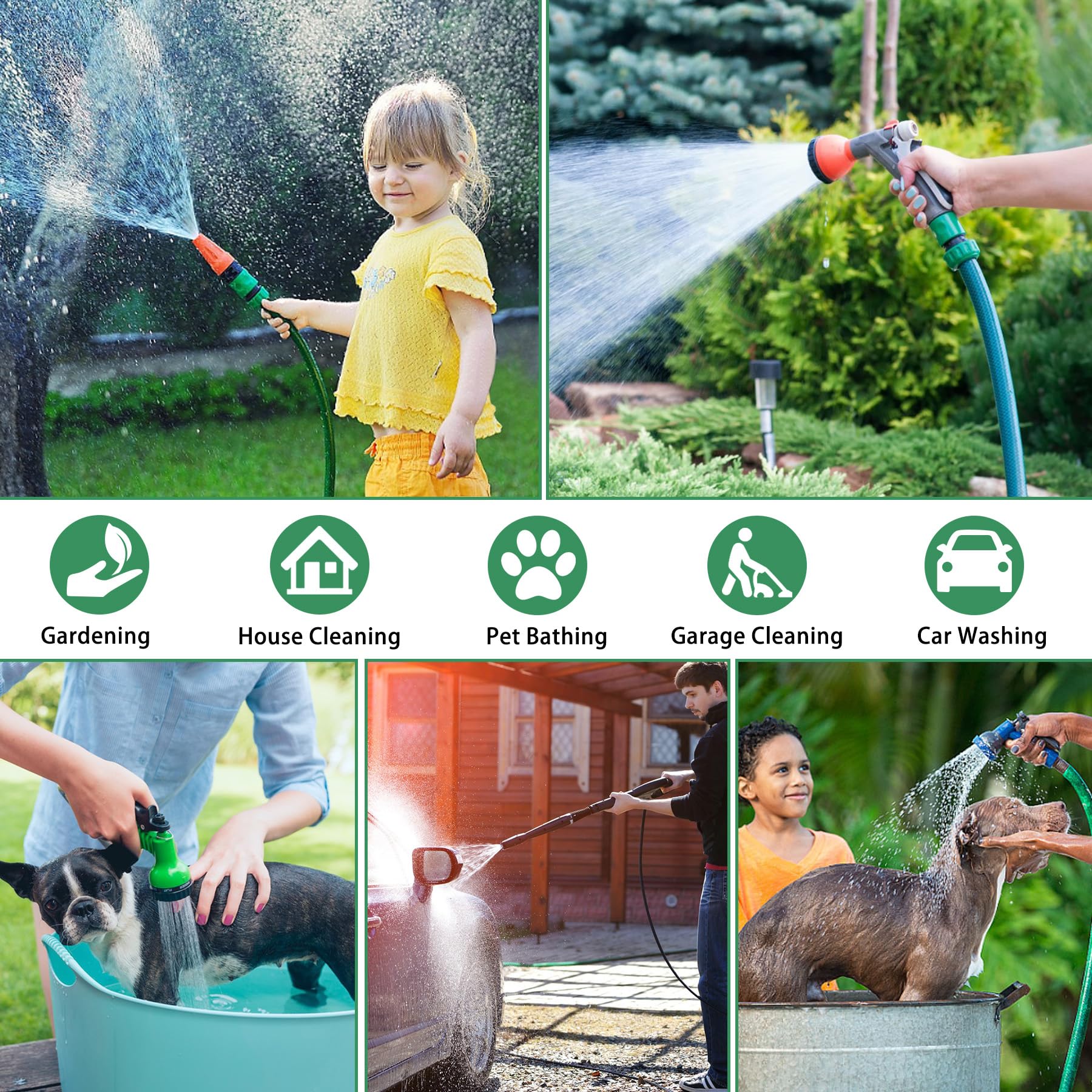 Wantmatch green hose fittings designed for simple, tool-free installation.