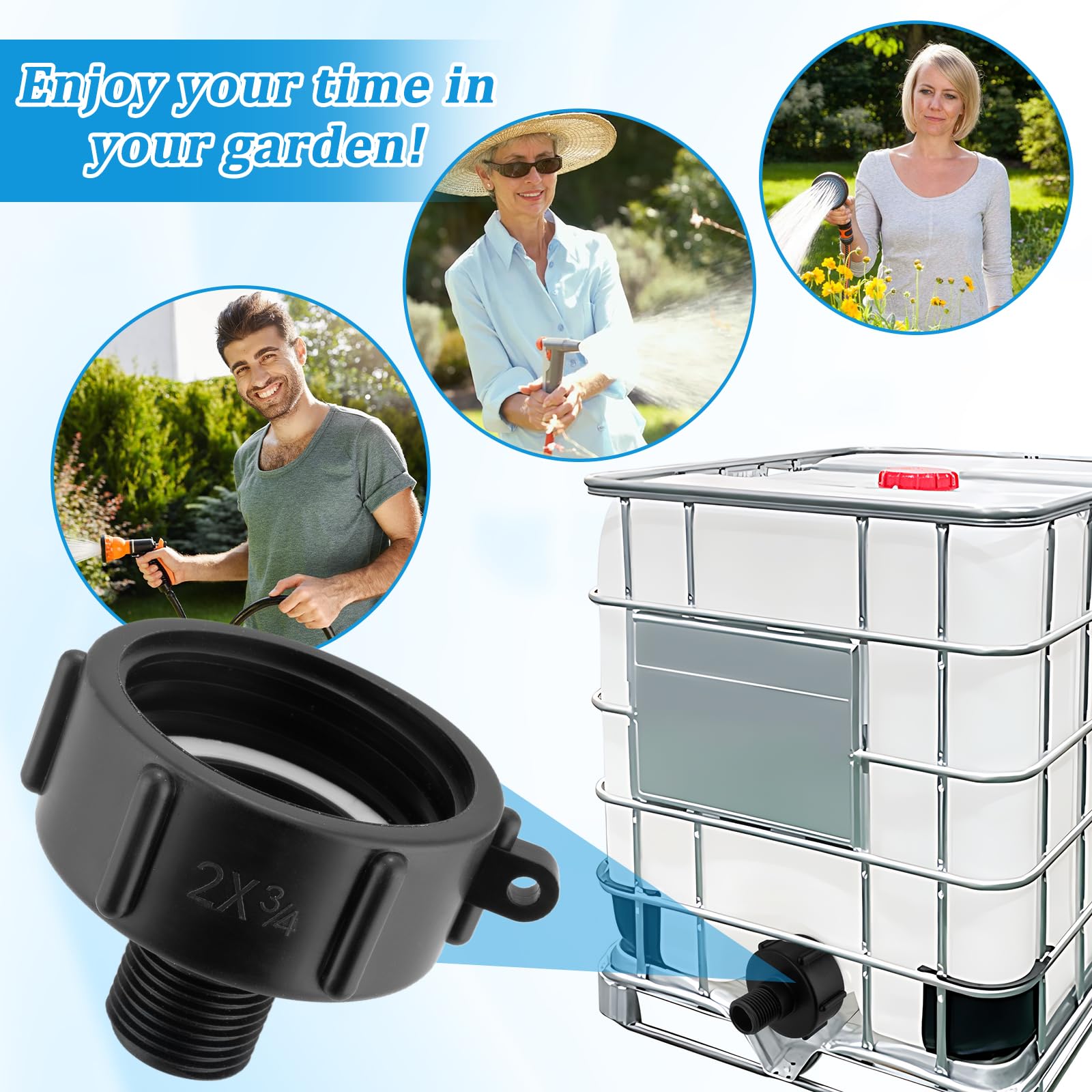 Wantmatch IBC adapter durable plastic construction for long-term outdoor use.