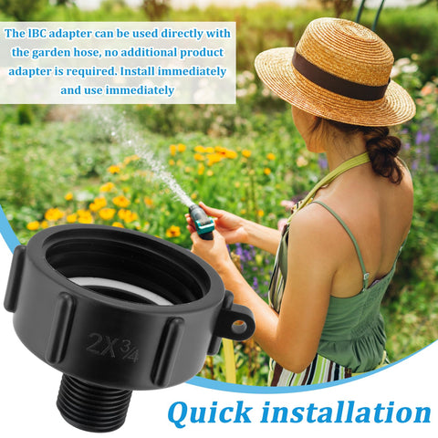Wantmatch IBC adapter garden hose connection supports easy watering setups.