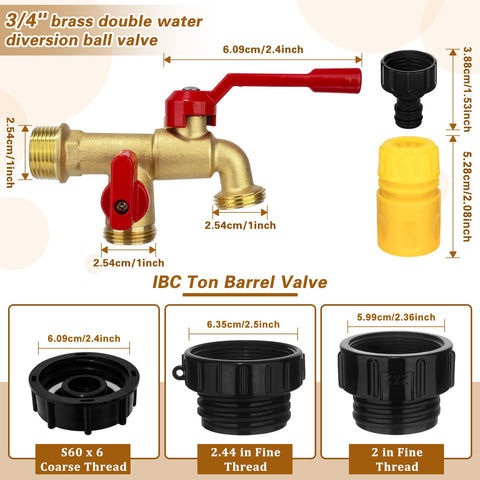 Three adapter set for standard IBC containers and ton barrels with easy fit