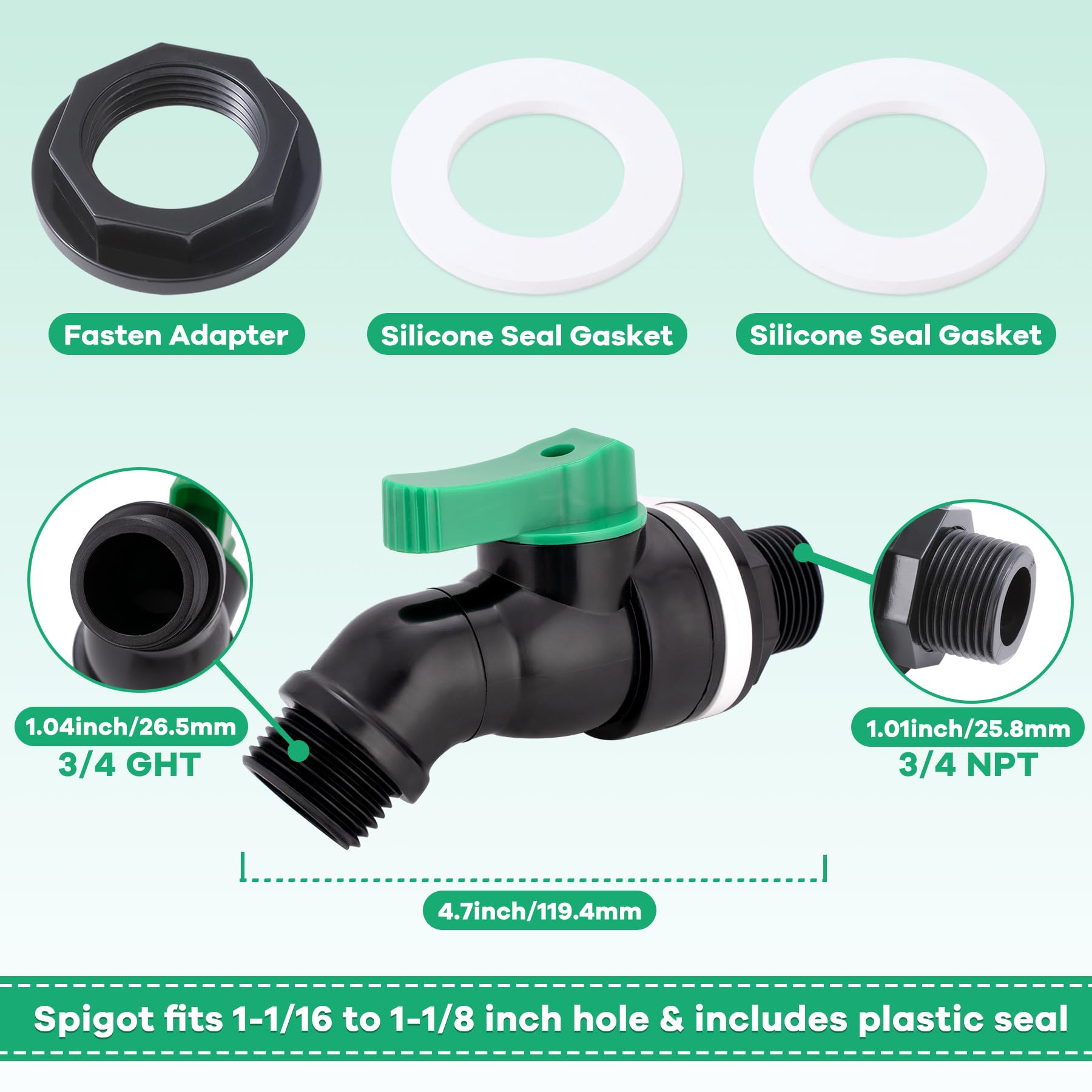 Wantmatch rain barrel spigot installation hole for easy setup with open lids.