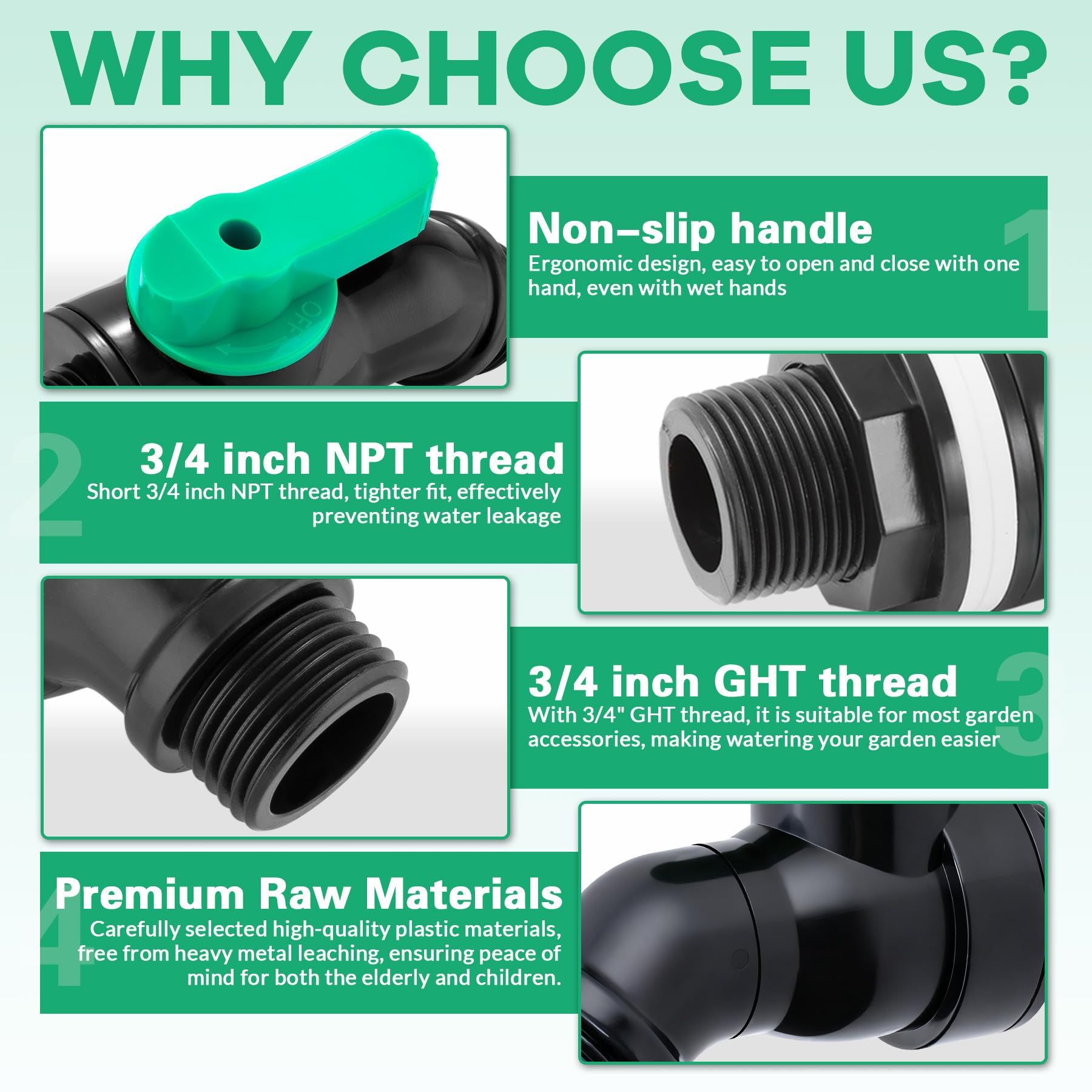 Wantmatch rain barrel spigot universal barrel-fit with broad compatibility.