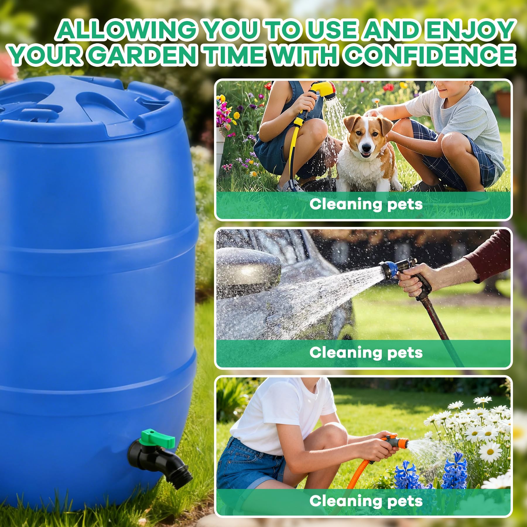 Wantmatch rain barrel spigot outdoor water-collection solution for barrels.