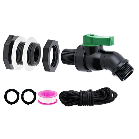 Wantmatch rain barrel spigot with high flow core for fast water outlet