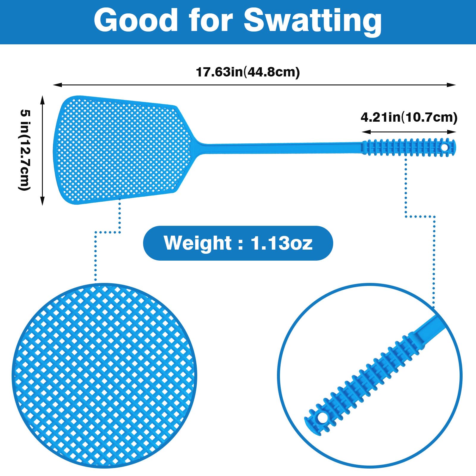 Wapodeai enlarged paddle fly swatter boosts hitting area for efficient pest targeting.