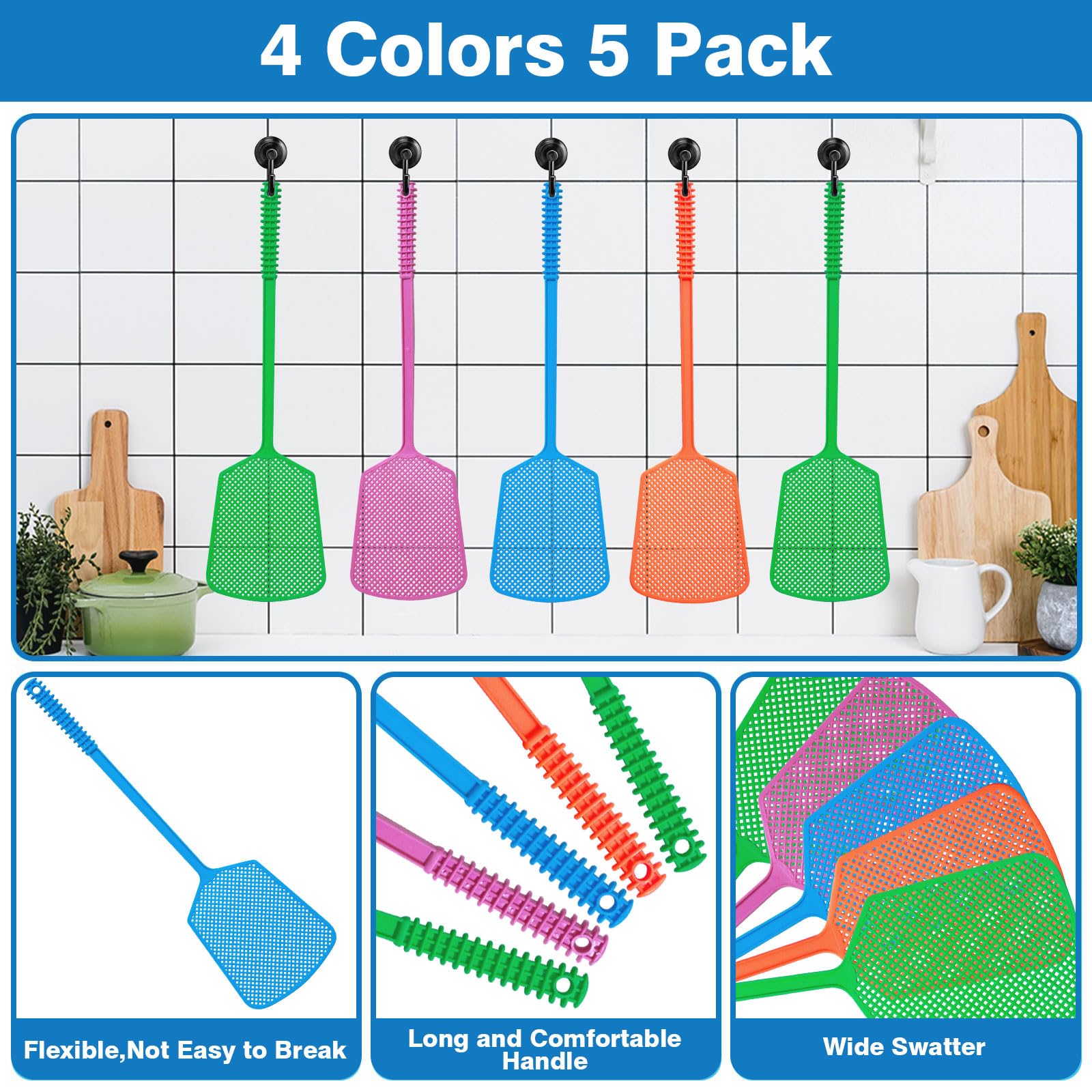 Wapodeai indoor-outdoor use fly swatter built for versatile home pest management.