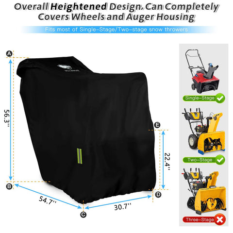 WardWolf snowblower cover waterproof fabric highlights durable 900D construction