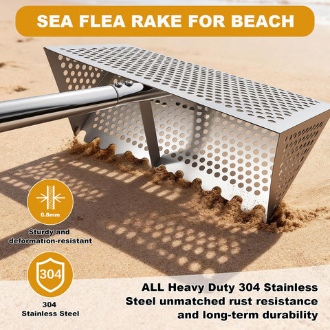 WARELOOR Sea Flea Rake large basket and teeth for efficient scooping of shells