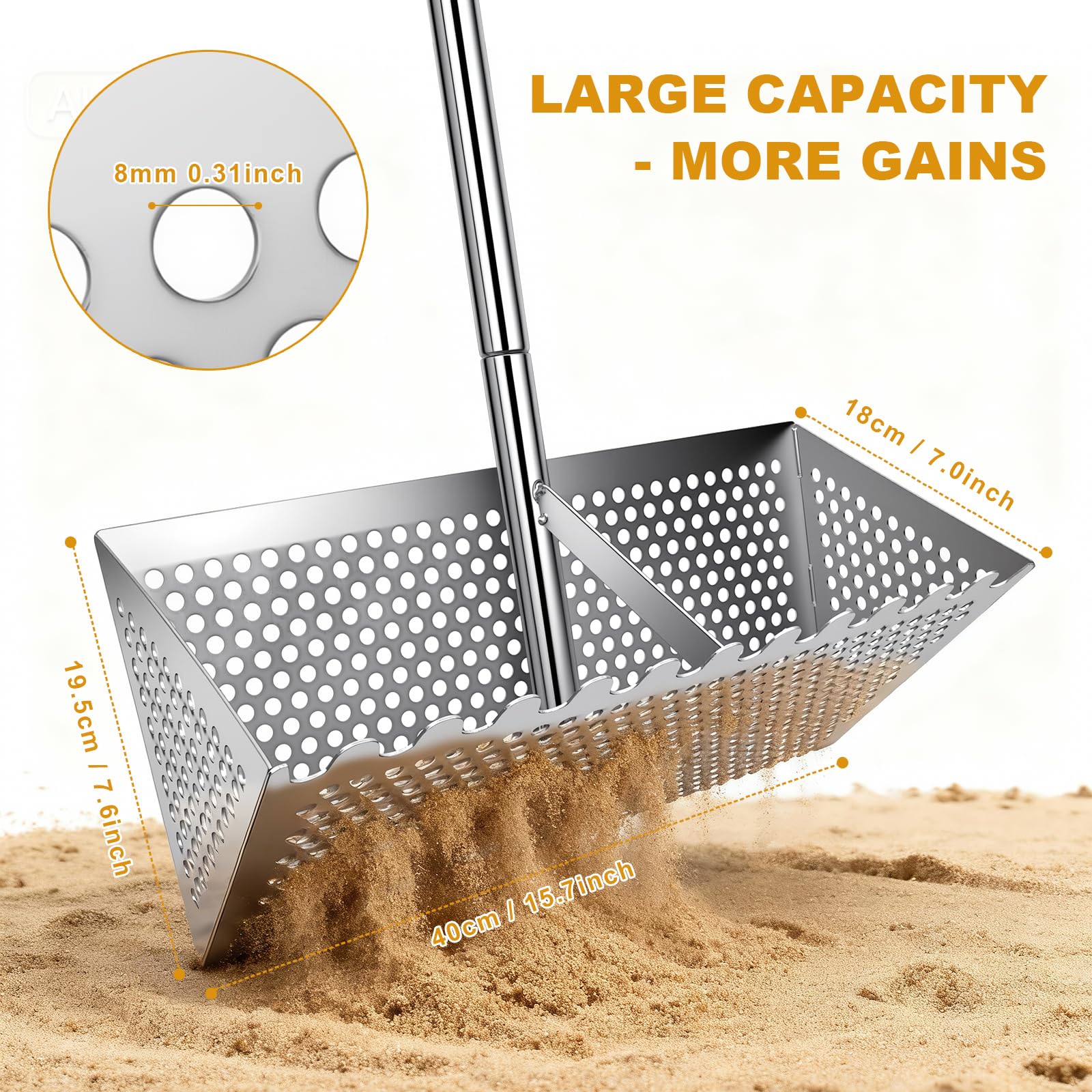 WARELOOR Sea Flea Rake includes portable 8L bucket for quick storage