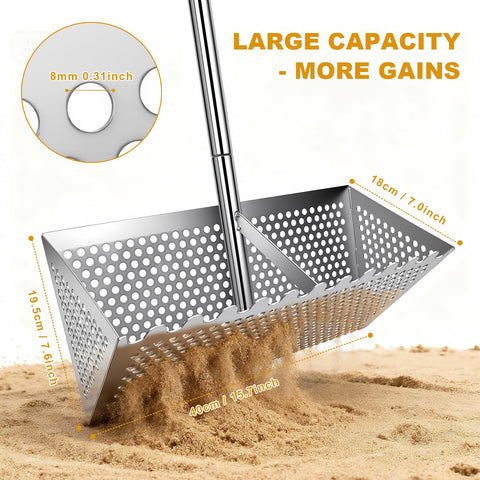 WARELOOR Sea Flea Rake includes portable 8L bucket for quick storage