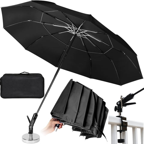 WARMOASIS 60in folding magnetic umbrella with suction base for stable HVAC shade