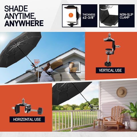 WARMOASIS outdoor work umbrella with durable canopy for sun and rain coverage