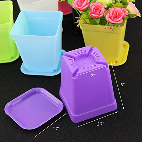 WARMBUY pink pots with saucers for playful home decor.