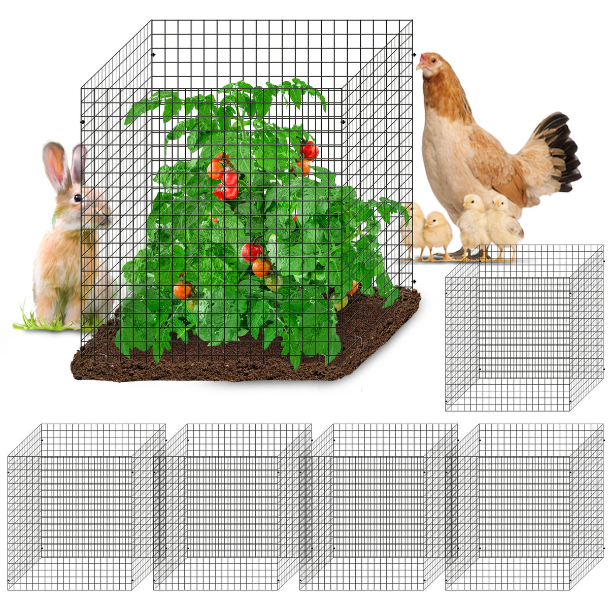 Warmfarm 24-pcs plant protector panels shown for quick garden protection from pests.