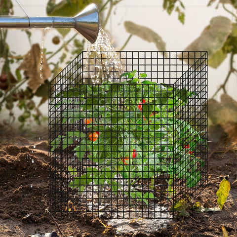 Warmfarm ground stakes inserted support for stable garden protection.