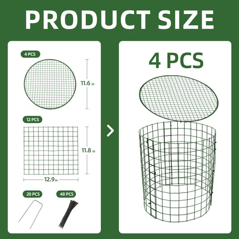WarmFarm round plant cage setup demonstrates versatile coverage for taller plants.