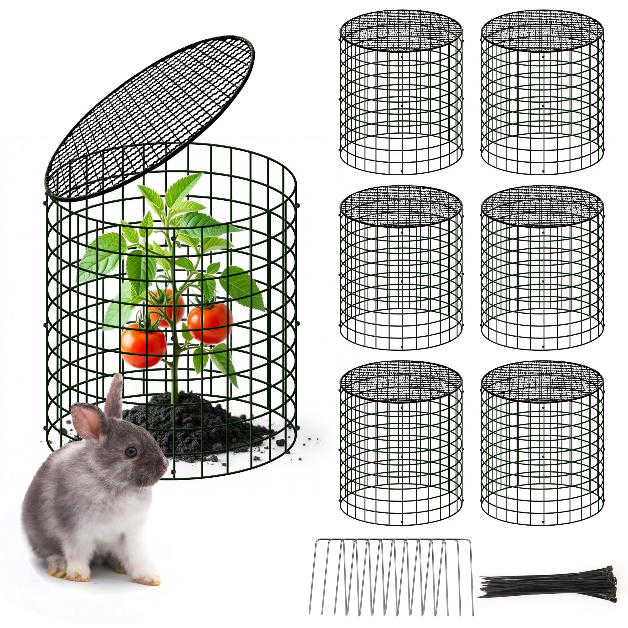 WarmFarm square plant cages pack protects seedlings from deer while promoting airflow