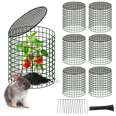 WarmFarm square plant cages pack protects seedlings from deer while promoting airflow