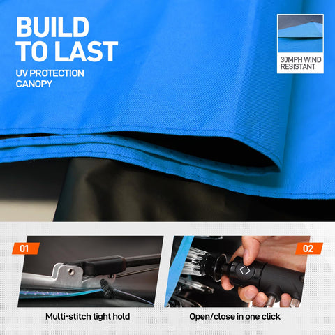 WARMOASIS automatic open/close enables quick, effortless setups.