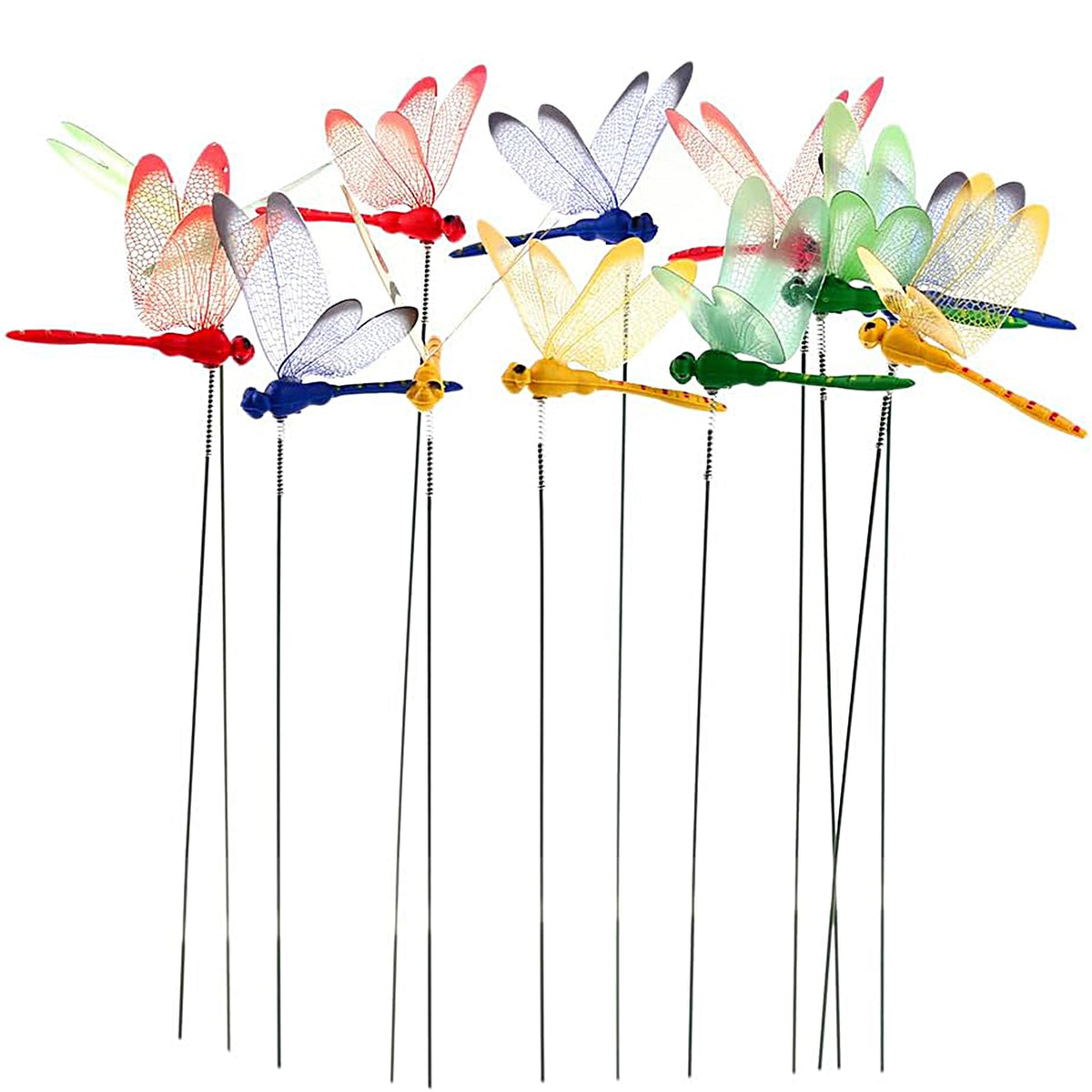 Warmshine dragonfly garden stake in blue with weatherproof wings