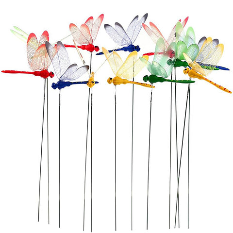 Warmshine dragonfly garden stake in blue with weatherproof wings
