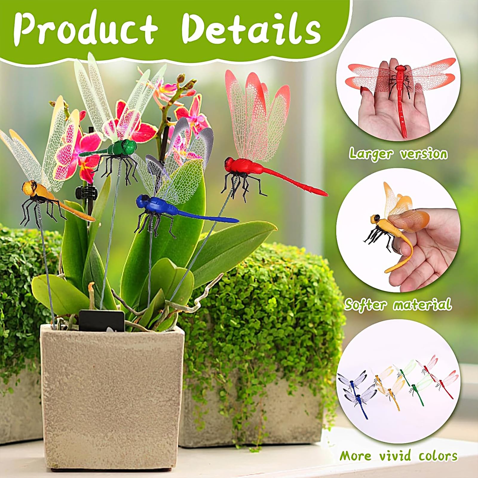 Warmshine dragonfly garden stake in red for bright outdoor color