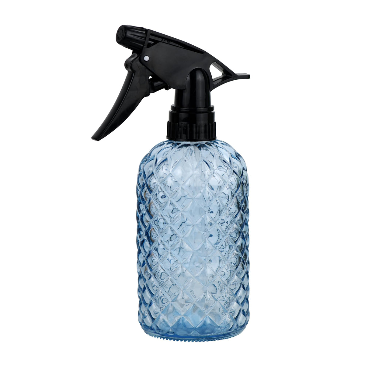 Wartter glass handheld spray bottle 12oz blue for precise plant watering.