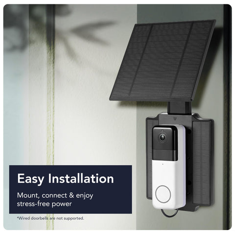 Wasserstein outdoor installation showing secure mounting and solar power.