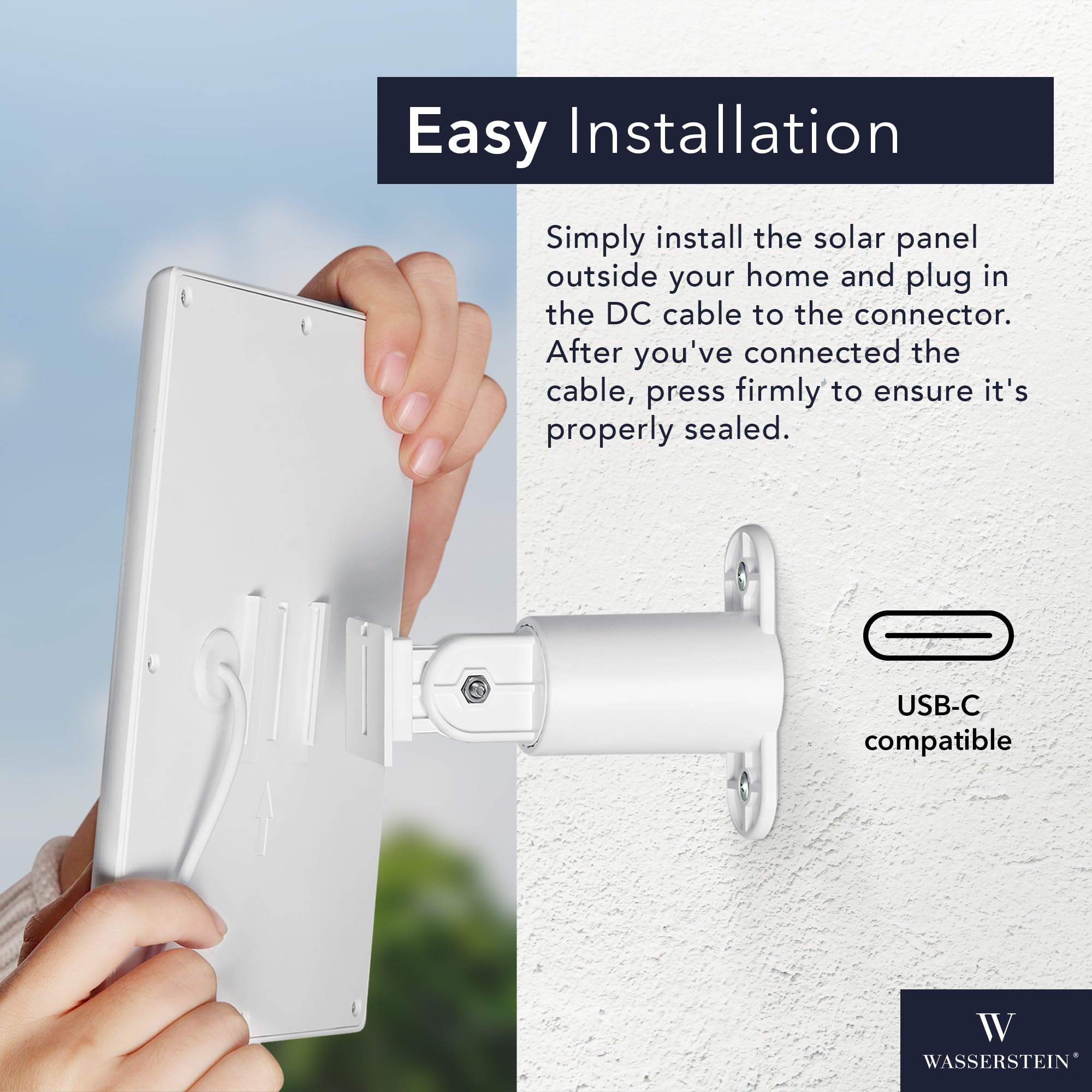Wasserstein solar panel packaging contents including mounting bracket and screws