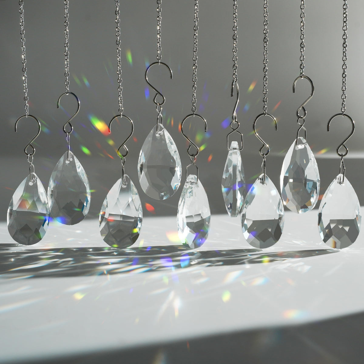 WASTROYAL 10pcs sun catcher teardrops reflect sunlight for vibrant window sparkle