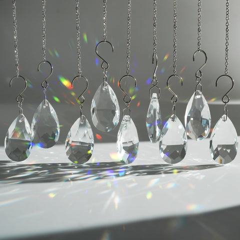 WASTROYAL 10pcs sun catcher teardrops reflect sunlight for vibrant window sparkle
