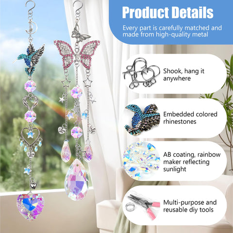WASTROYAL diamond butterfly suncatcher ready to hang and shimmer.