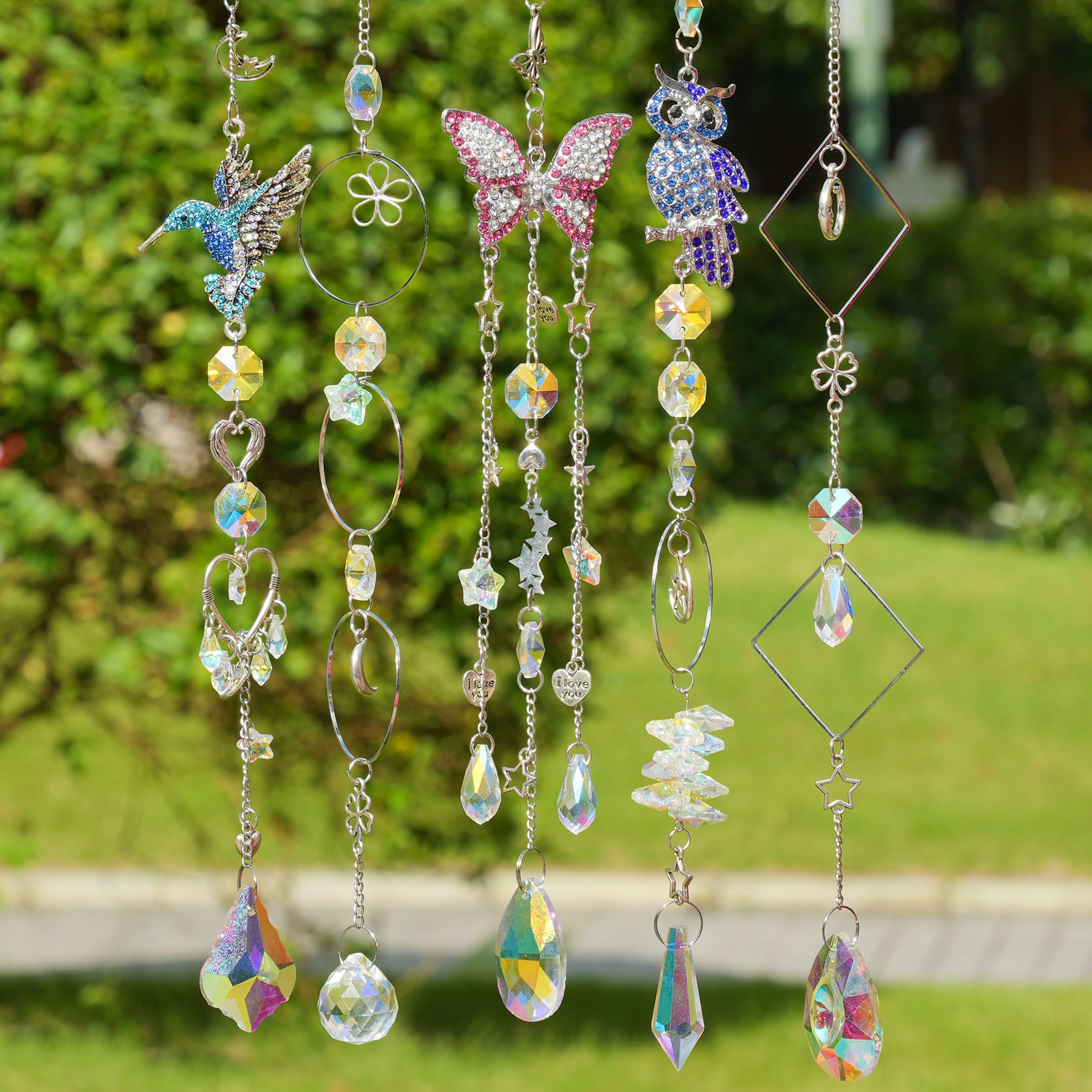 WASTROYAL hanging crystal prisms create sparkling reflections on walls.