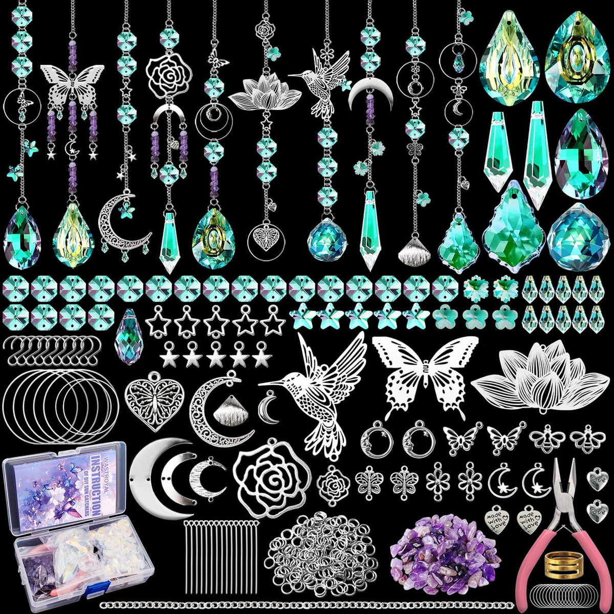 WASTROYAL hummingbird suncatcher kit showcases crystal sparkle for sunny window displays.