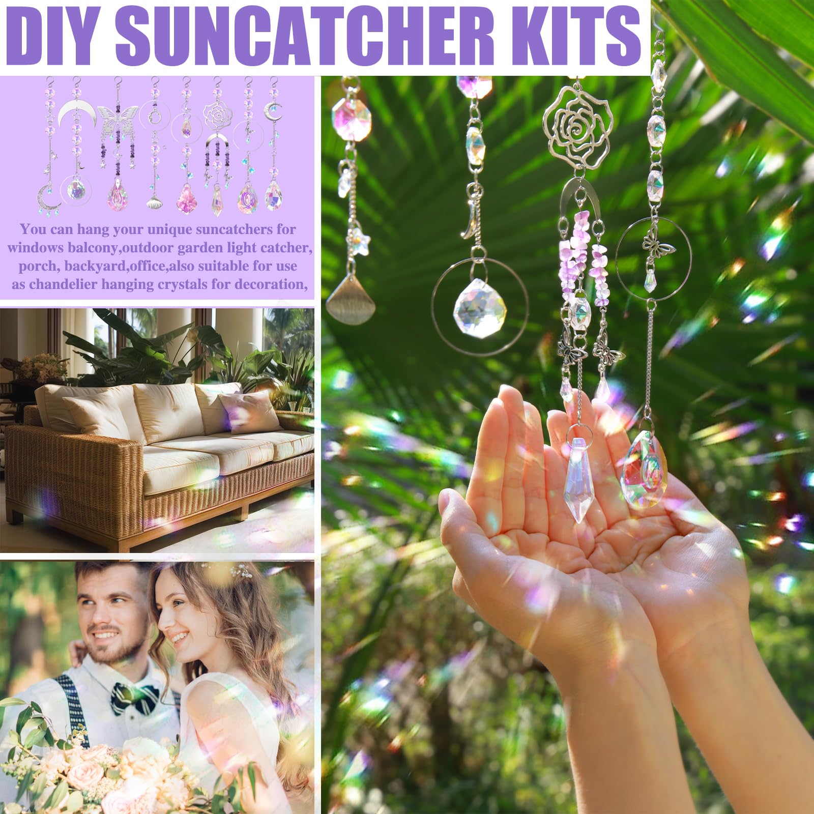 WASTROYAL AB-coated prisms on a sun catcher for shimmering colors.