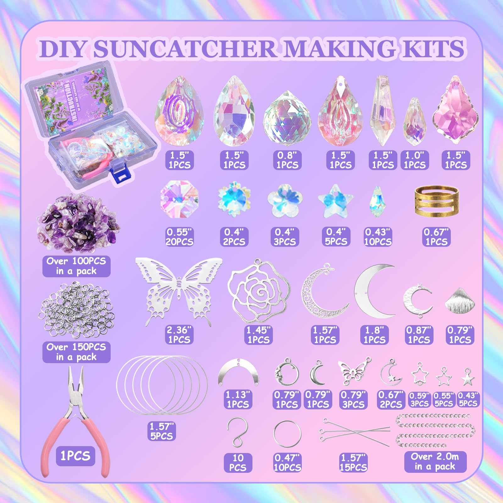 WASTROYAL suncatcher kit with instructions and a video guide for easy setup.