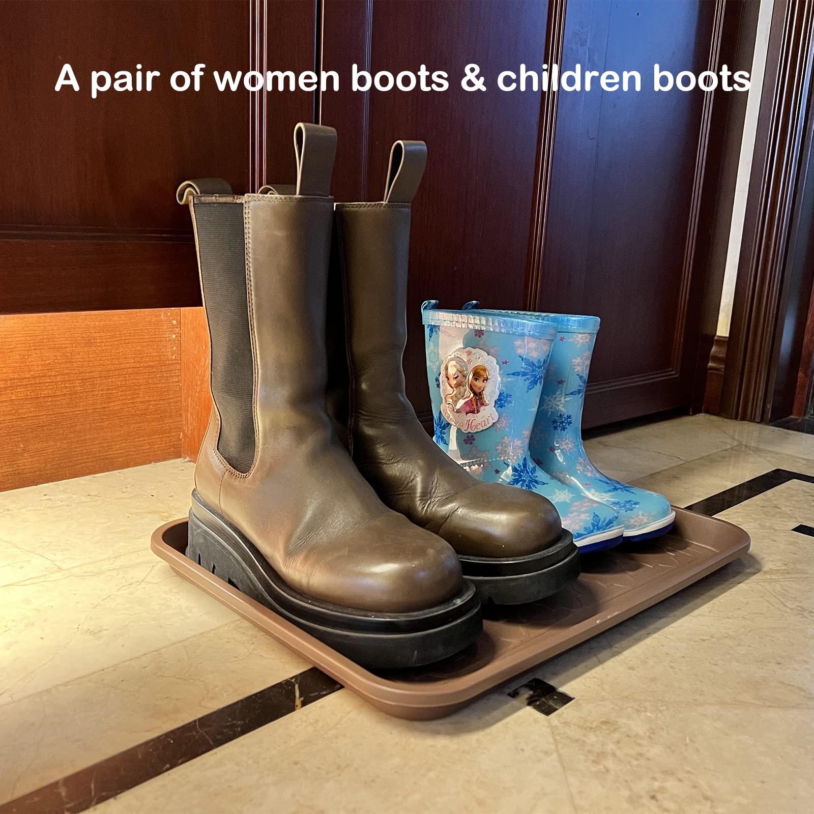 WATANIYA PET boot tray raised-edge design containing mud and water.