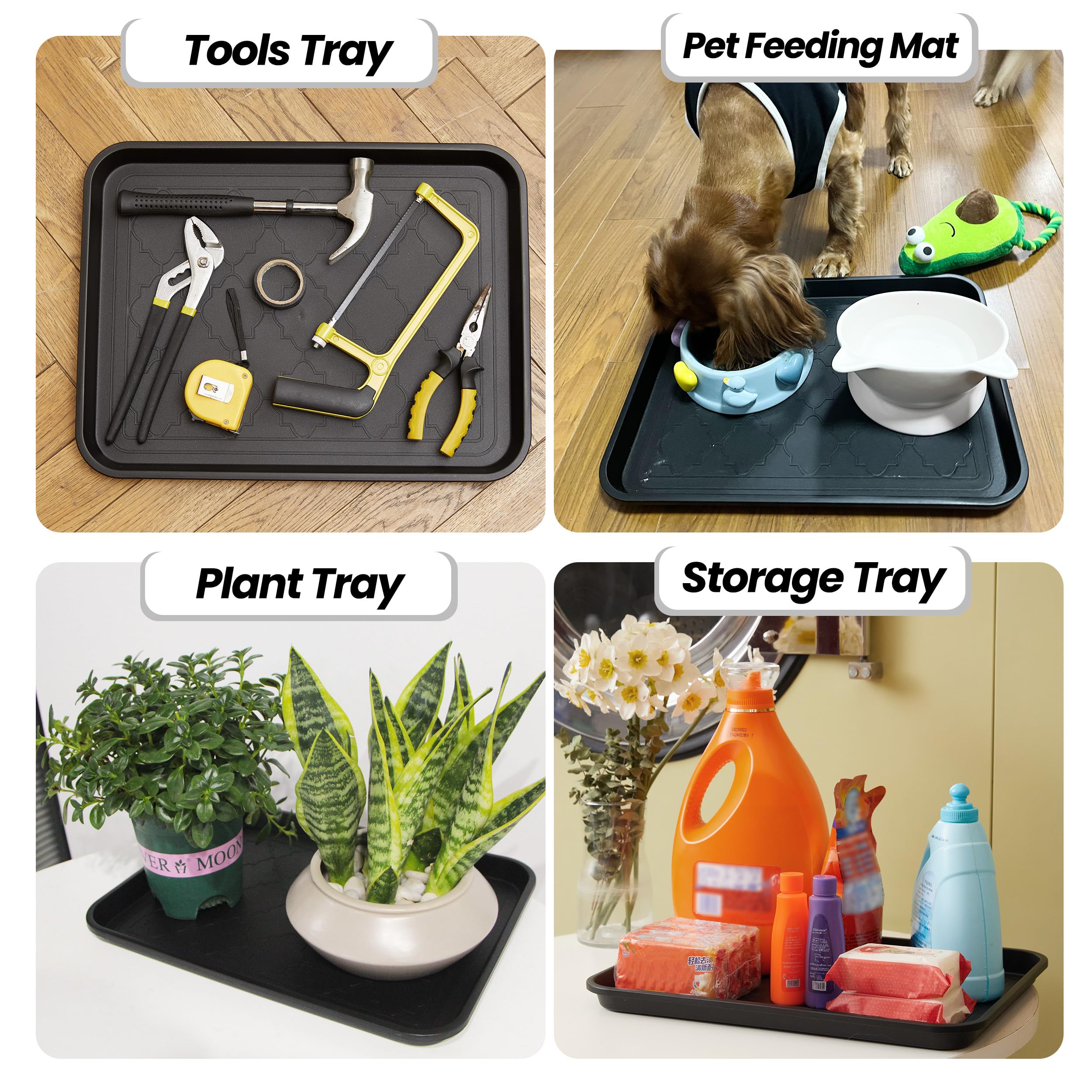 Wataniya Pet waterproof tray guards surfaces from leaks and plant water.