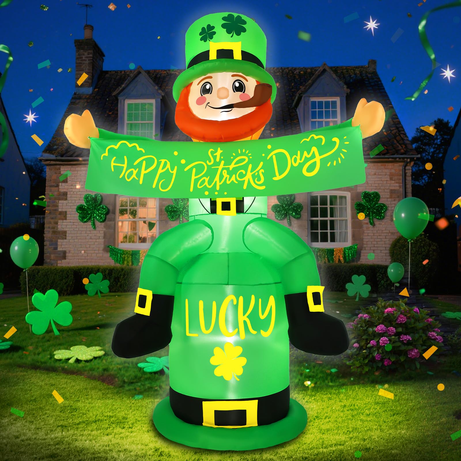 Watato inflatable leprechaun on a giant hat boosts curb appeal for St. Patrick’s Day