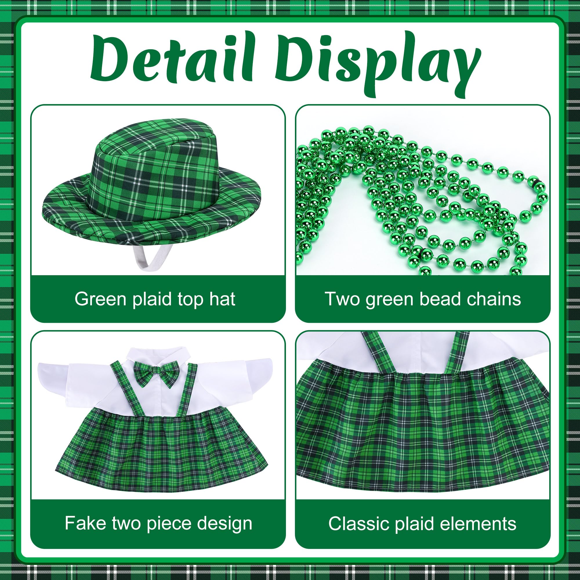 Watayo green bead necklaces for goose decor enhances St. Patrick's theme