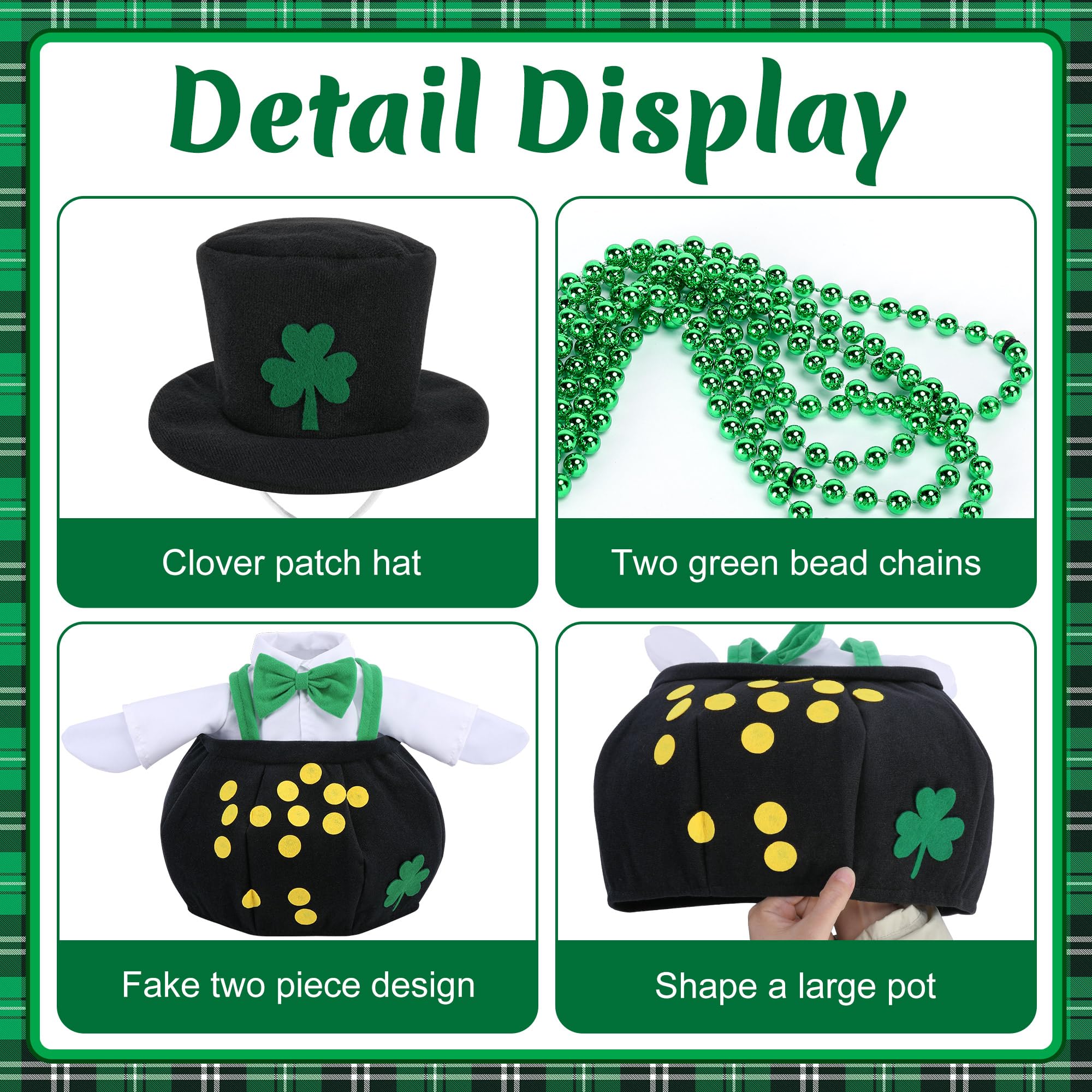 Watayo green bead necklaces add playful sparkle to the statue