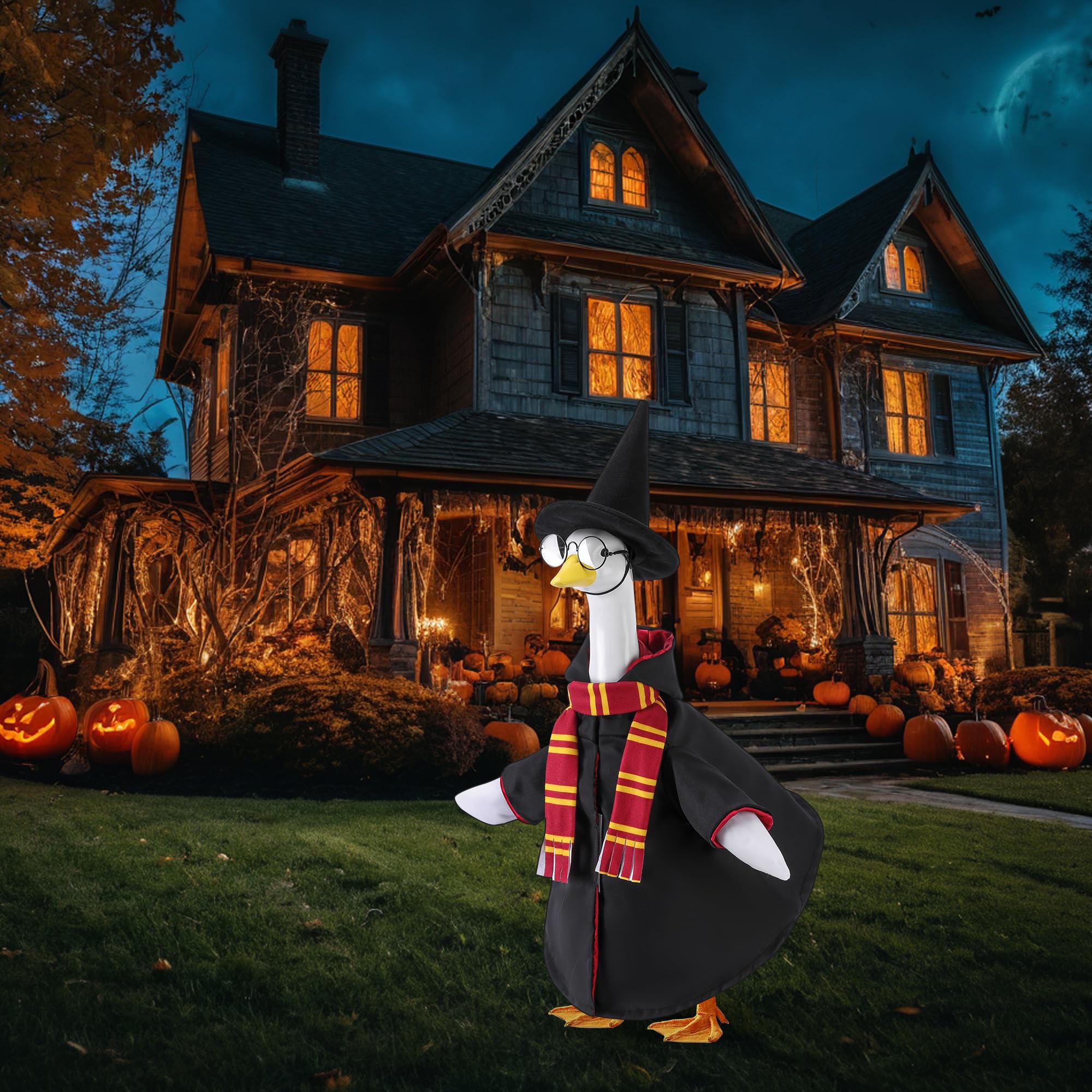 Watayo versatile witch costume for porch lawn and garden scenes