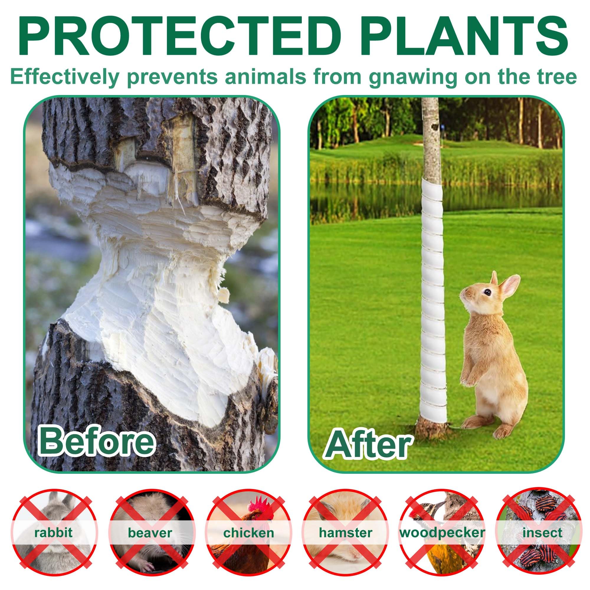 Watayo durable plastic material provides long-lasting bark protection.