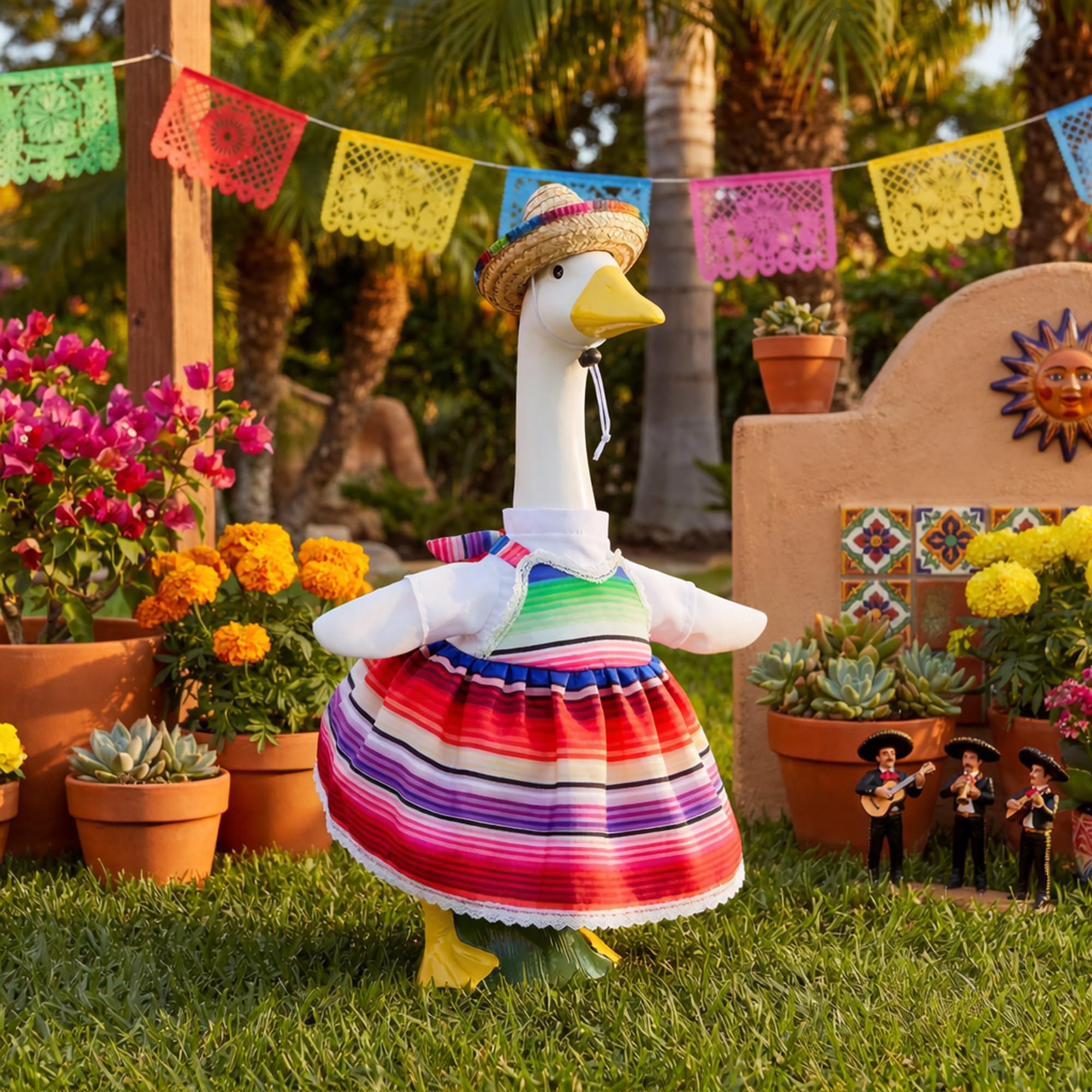 Watayo hat with elastic strap keeps sombrero secure outdoors.