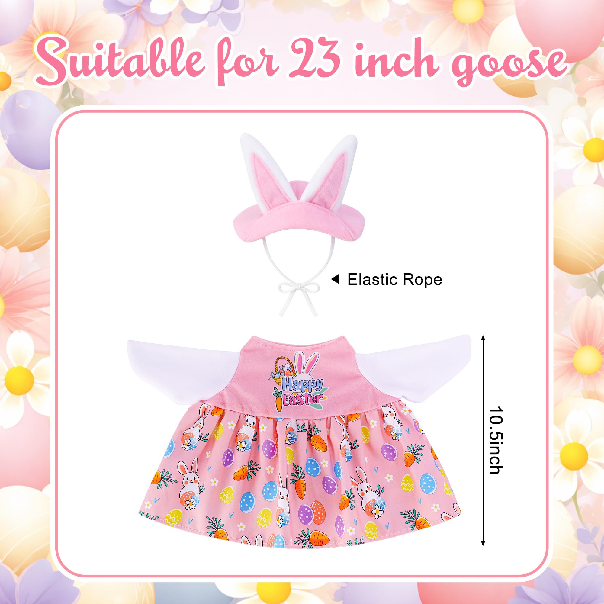 Watayo goose bunny ears hat pink adds playful Easter charm to statue