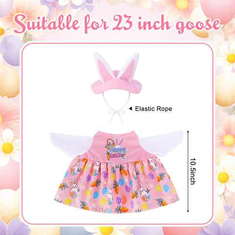 Watayo goose bunny ears hat pink adds playful Easter charm to statue