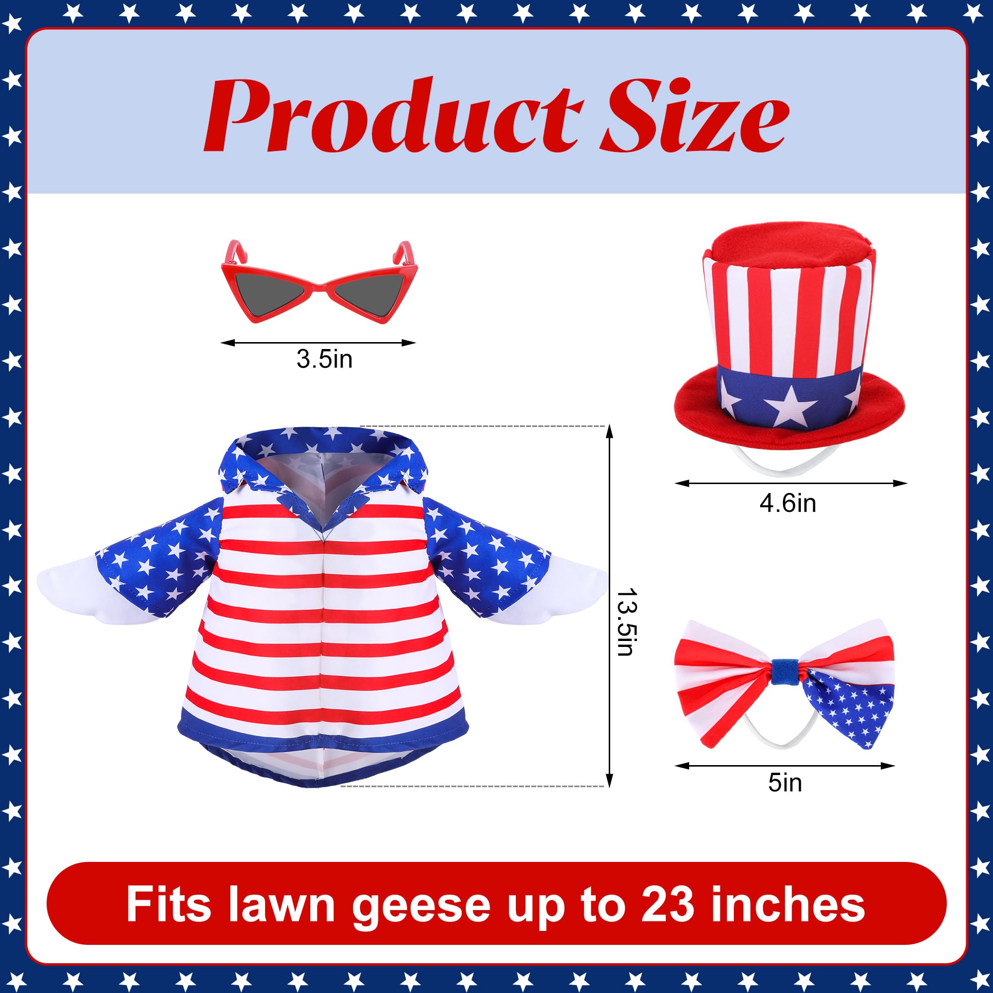 Watayo goose top hat accessory adds festive flair to lawn display.