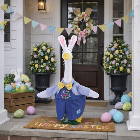 Watayo outfit features Happy Easter print for festive outdoor vibes.
